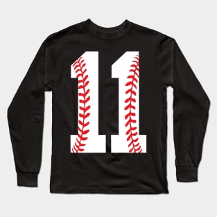 Eleventh Birthday 11th BASEBALL gift Number 11 Born in 2009 Long Sleeve T-Shirt